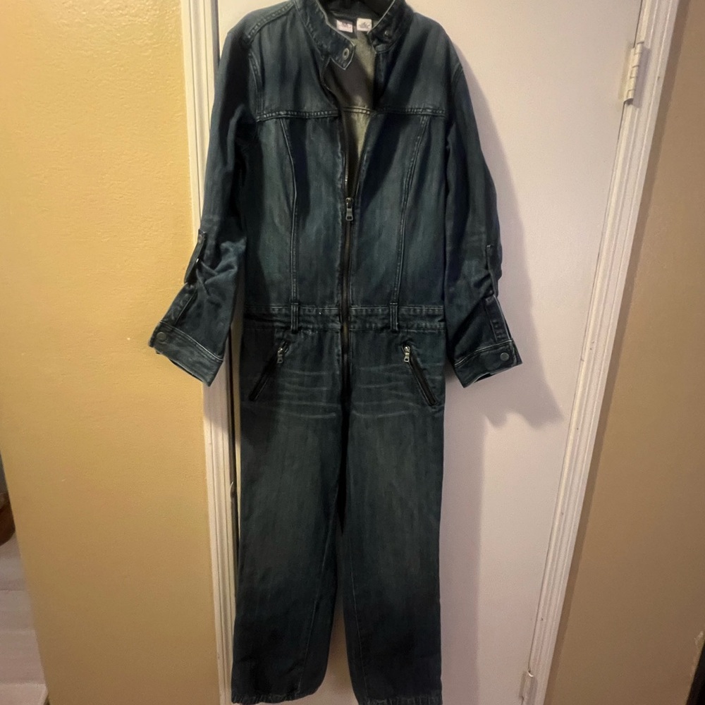 Vintage 80's Armani Exchange A/X Womens Denim Jogger Coveralls Jumpsuit Size 12